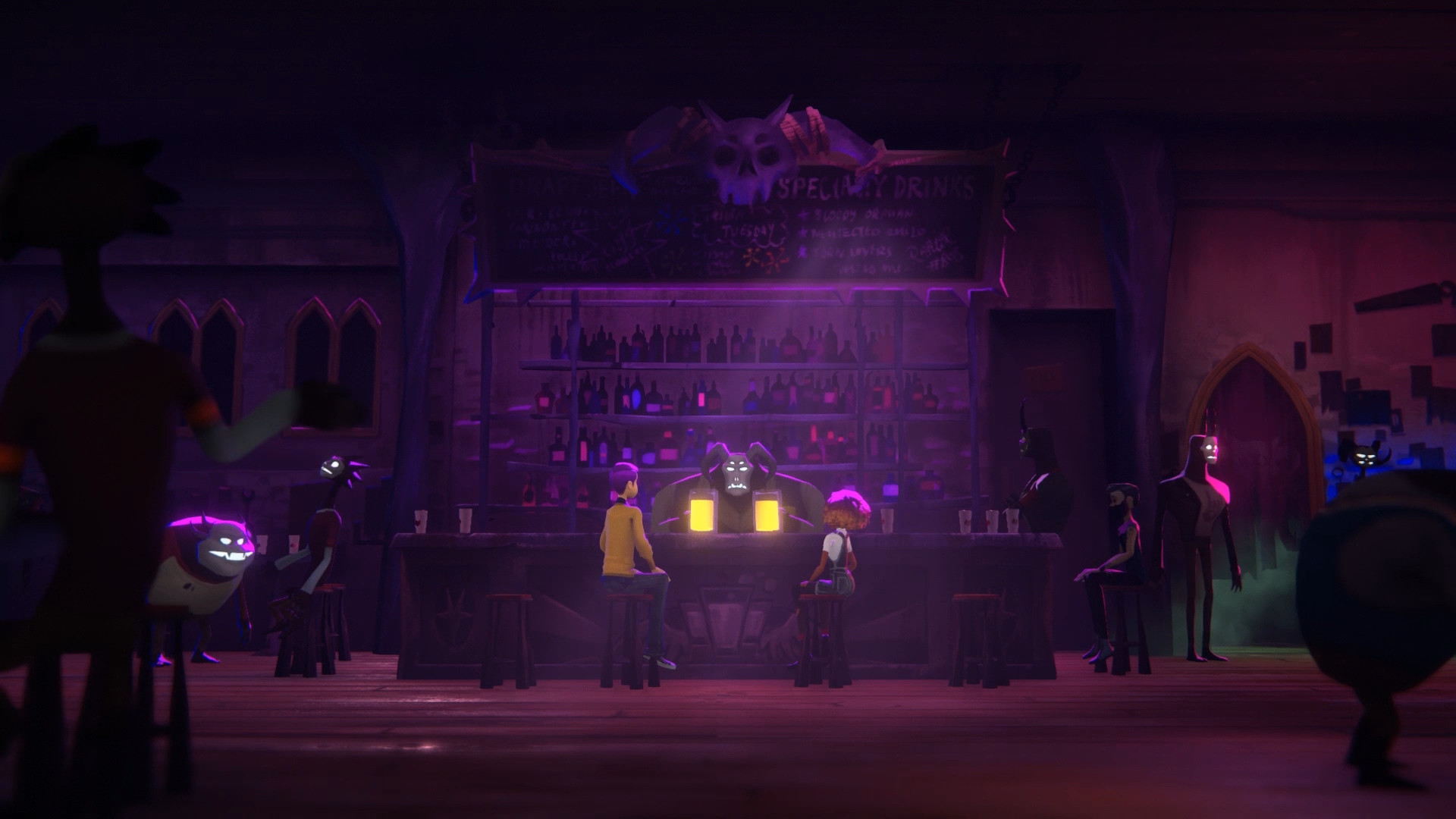 A screenshot from Afterparty