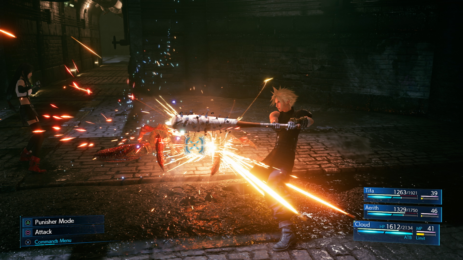 Cloud in Final Fantasy VII Remake using a different weapon
