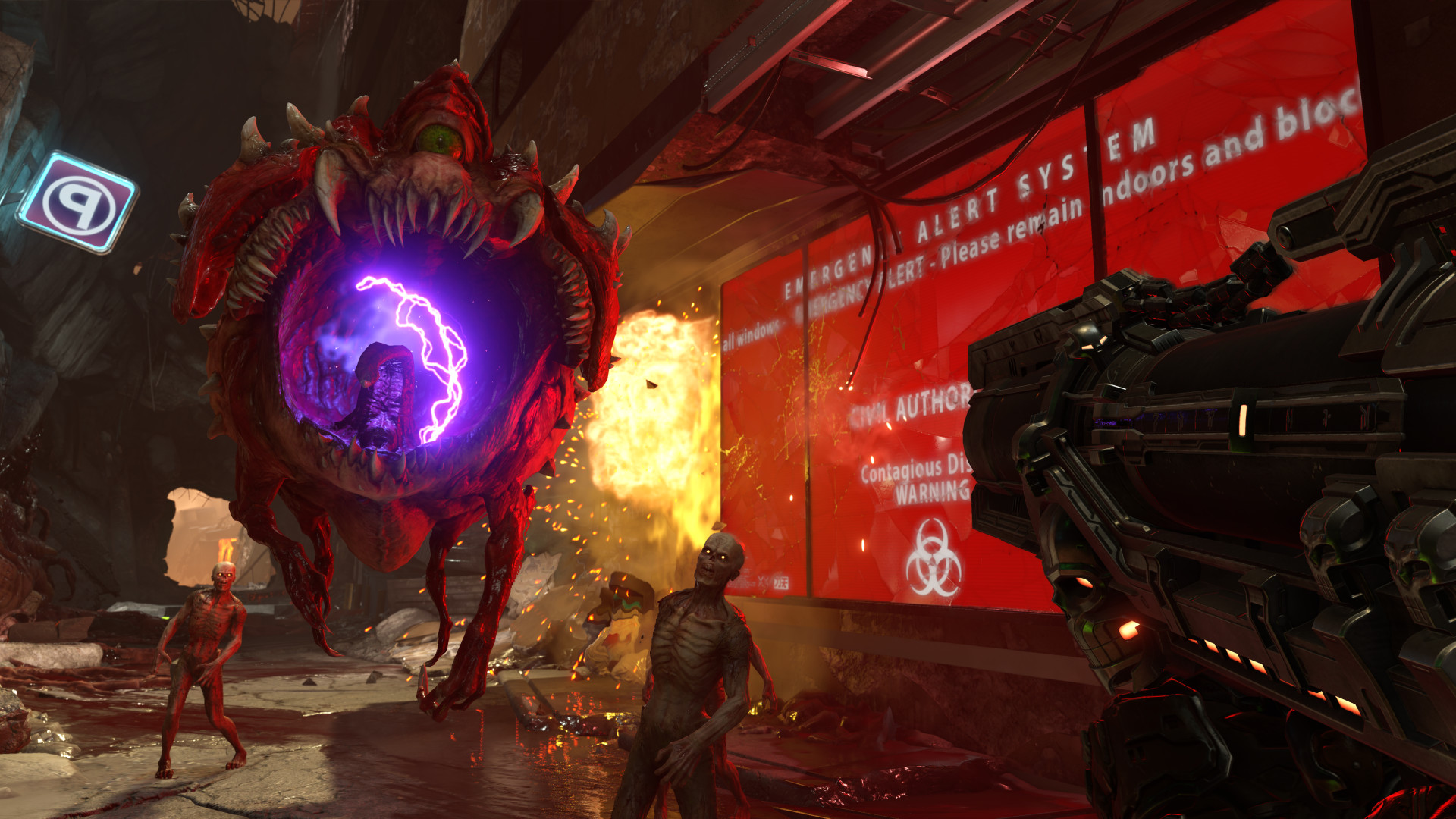 Doom Eternal review - A cacodemon about to get killed