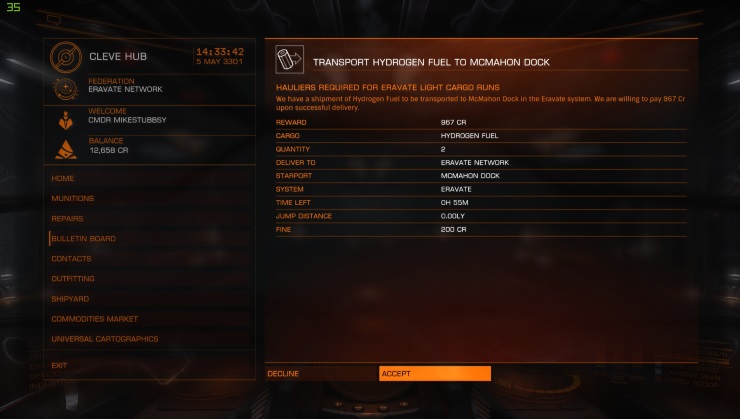 Elite Dangerous Courier Mission