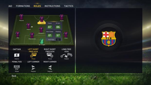 FIFA 15 team management