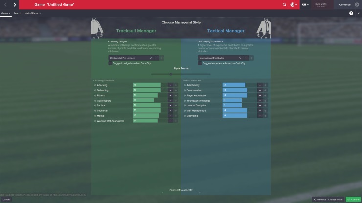 Football Manager 2015 - Manager Style Choice