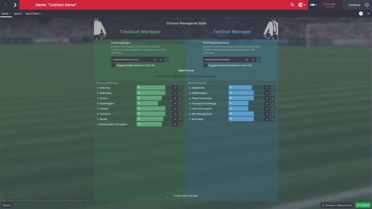 Football Manager 2015 - Manager Style Choice