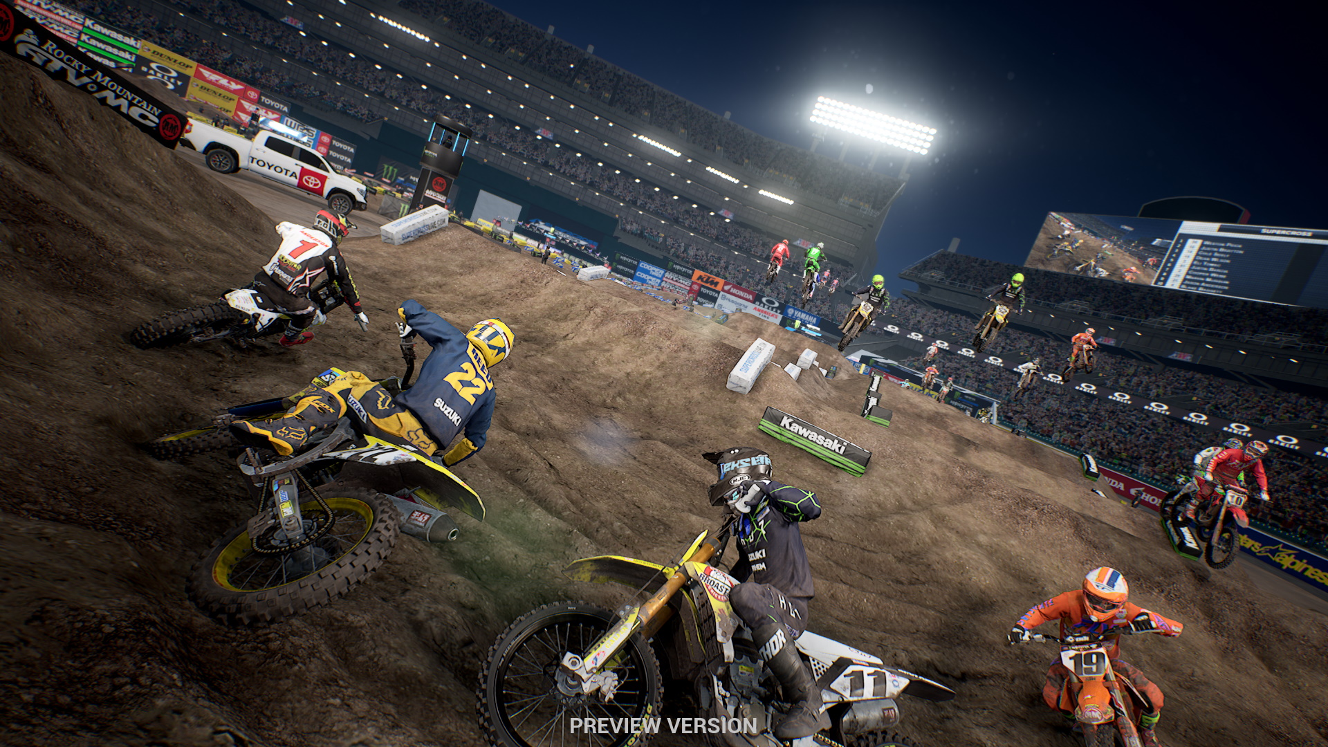 A screenshot from the preview build of Monster Energy Supercross 3