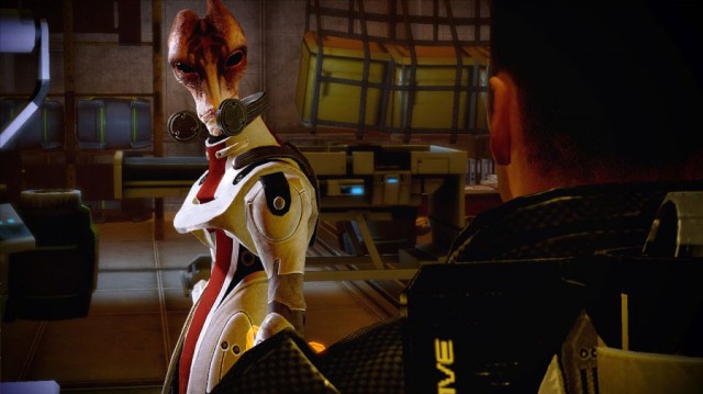 Mordin Solus in the Omega Lab in Mass Effect 2