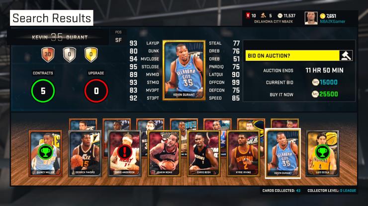 NBA 2K15 MyTeam Auction House