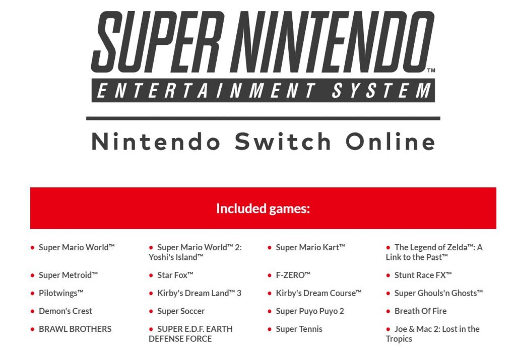 snes switch list