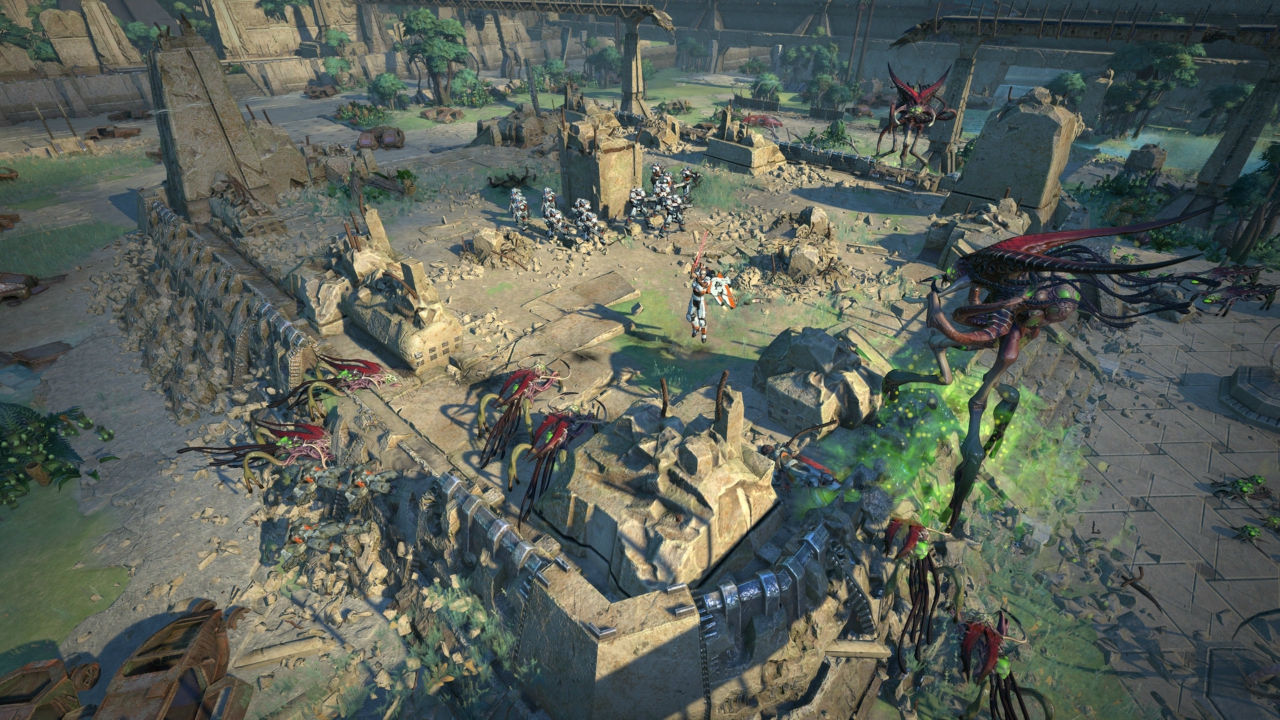 A screenshot of a combat scenario in Planetfall