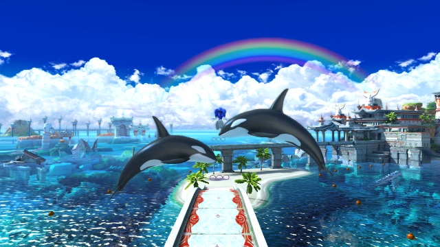 Sonic-Generations-Beautiful-Scenery-and-Dolphins