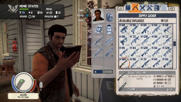 State of Decay Xbox One Menus