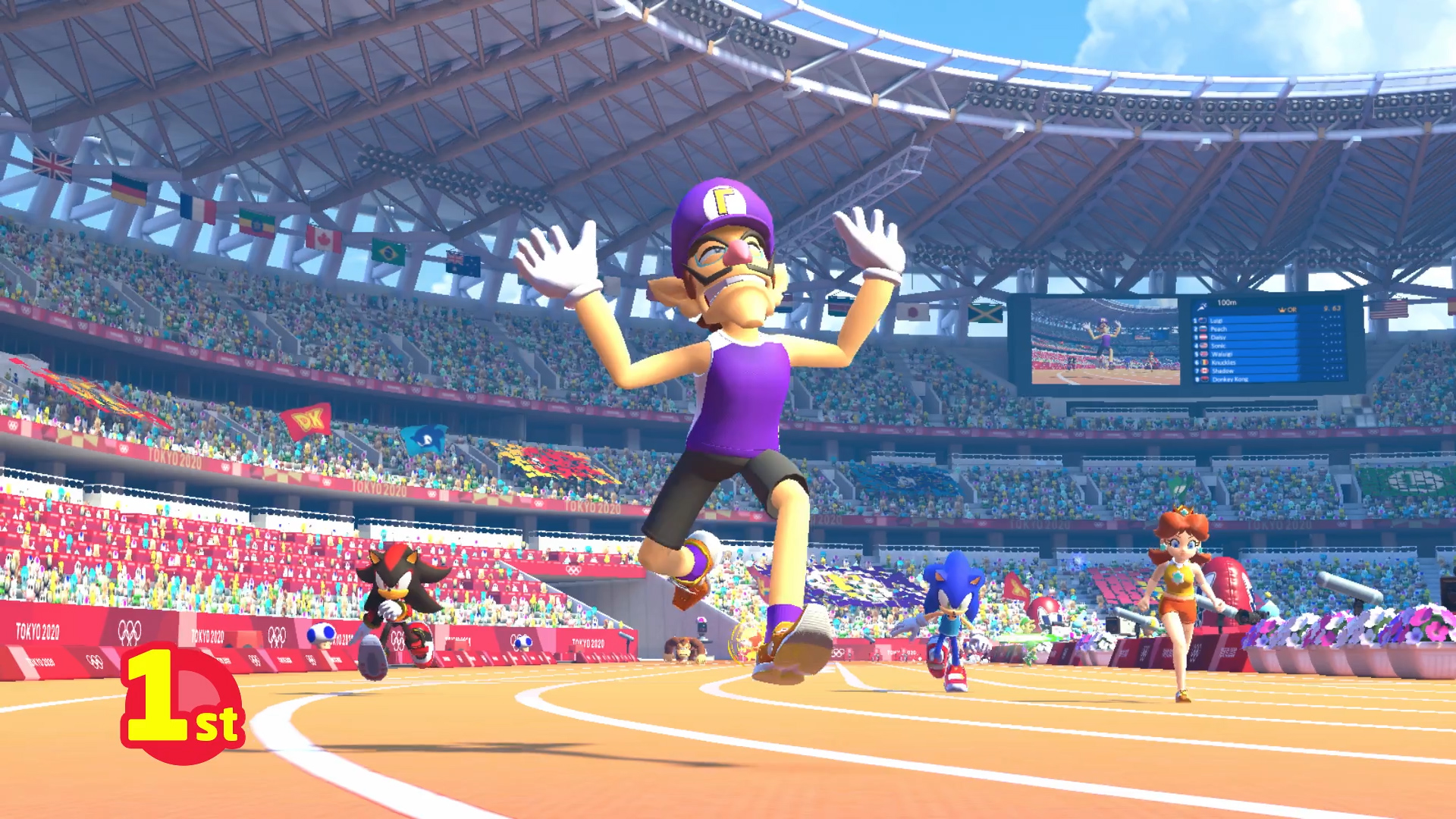 The top 5 best events in Mario & Sonic Tokyo 2020: 100m
