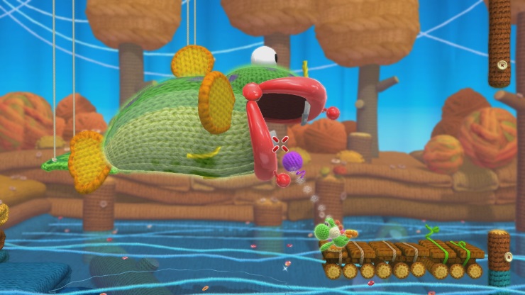 Yoshi's Wooly World - Fish Attack