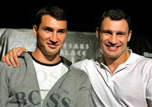 Klitschko Bros The Klitschko brothers, a couple of "lookers" eh?! Not that we would say that to their faces of course.