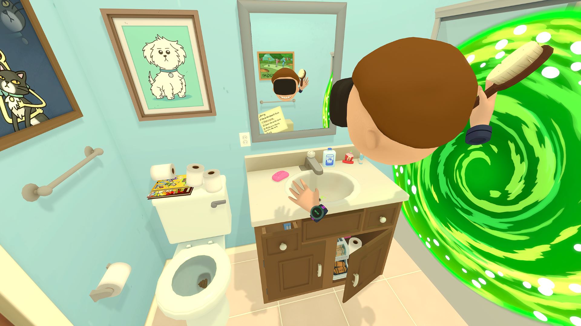 rick and morty vr bathroom