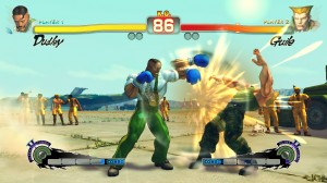 Dudley dishing out a gentlemanly beating to Guile.