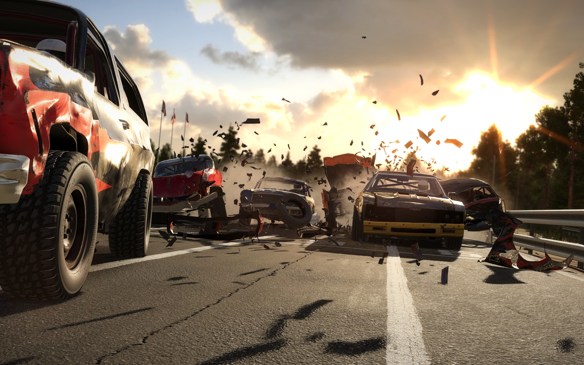 A screenshot of Wreckfest on Xbox One X