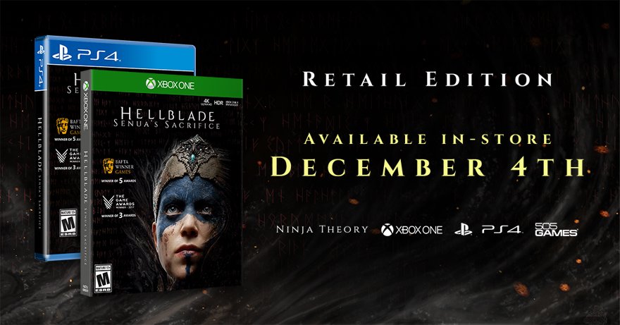 Hellblade: Senua's Sacrifice is finally getting a physical release on Xbox One through Microsoft and PS4 through 505 Games this |