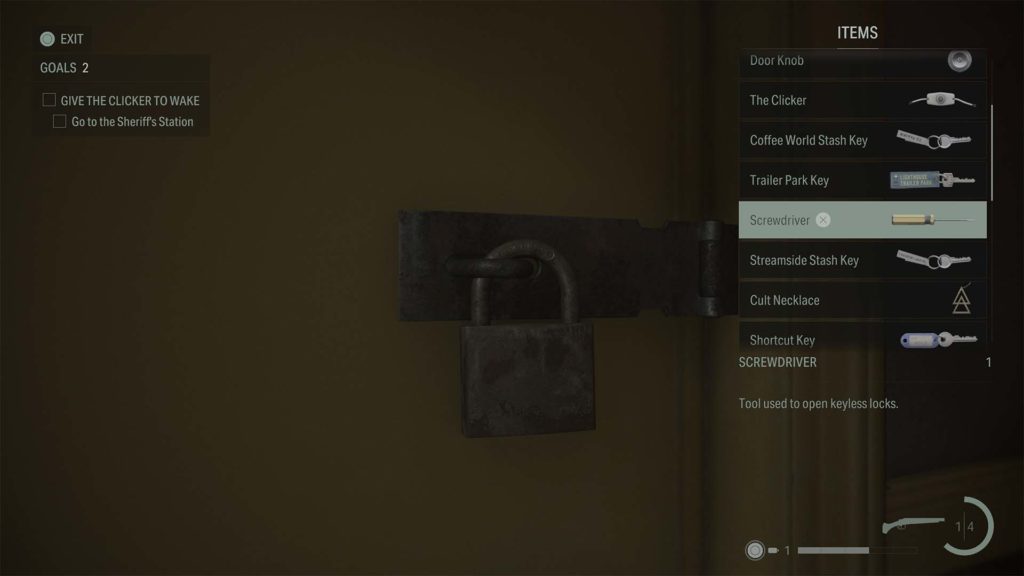 Alan Wake 2 padlock guide How to get the screwdriver and break