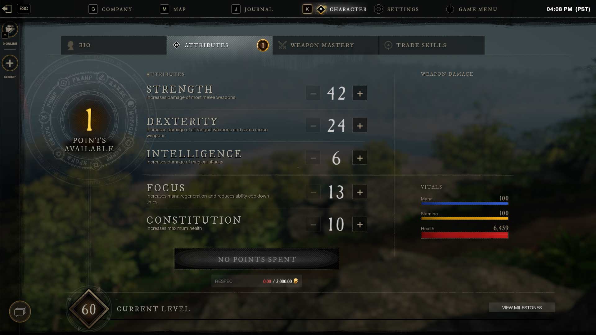 Amazon's MMO New World showcases character progression