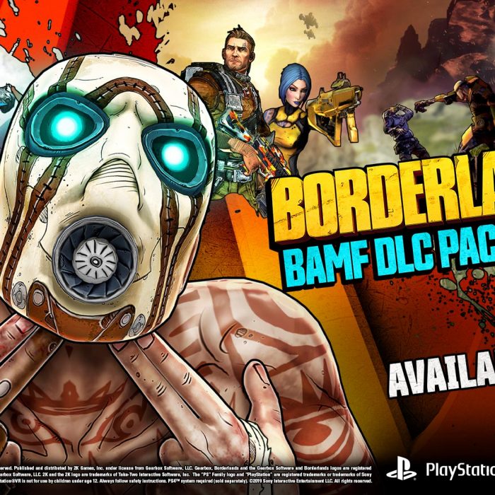 Borderlands vr. Borderlands 2 VR BAMF DLC Pack. Borderlands 2 tiny Tina DLC. Borderlands 2 Sir Hammerlock vs. the son of Crawmerax logo.