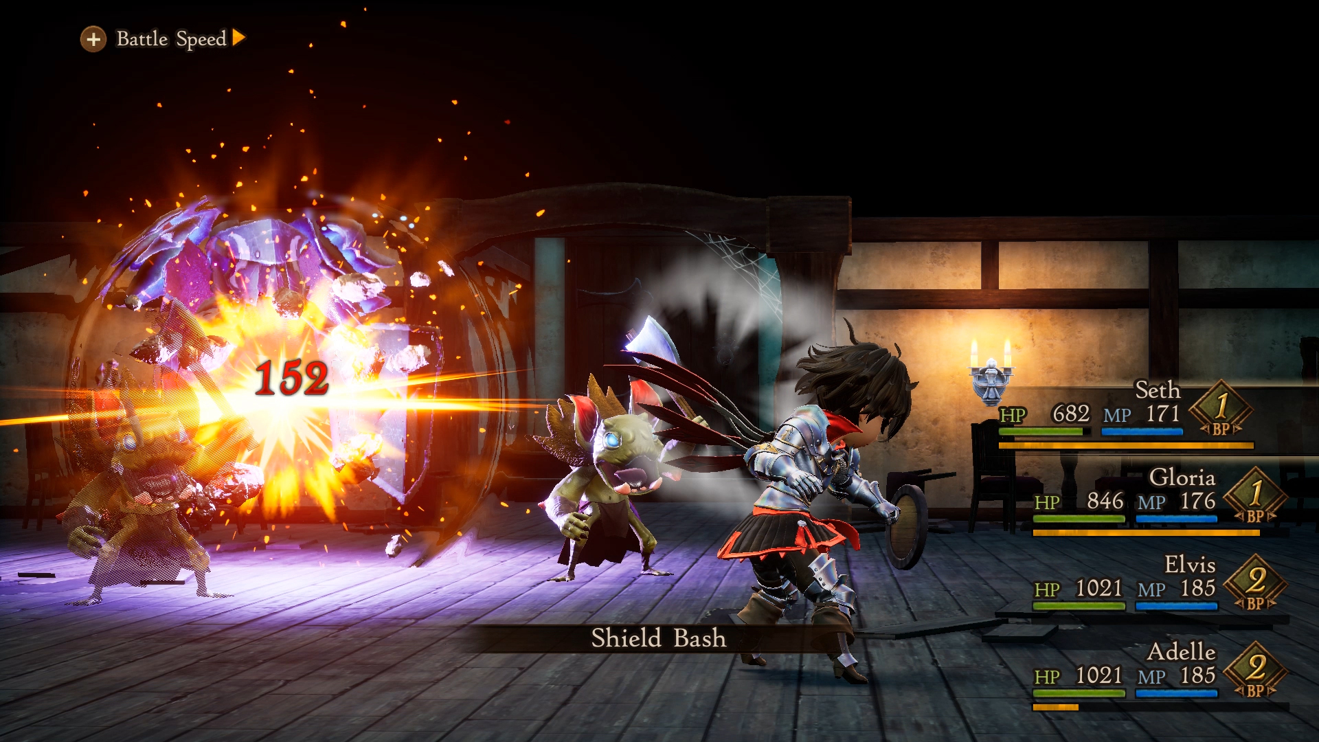 Bravely Default 2 dungeon battle