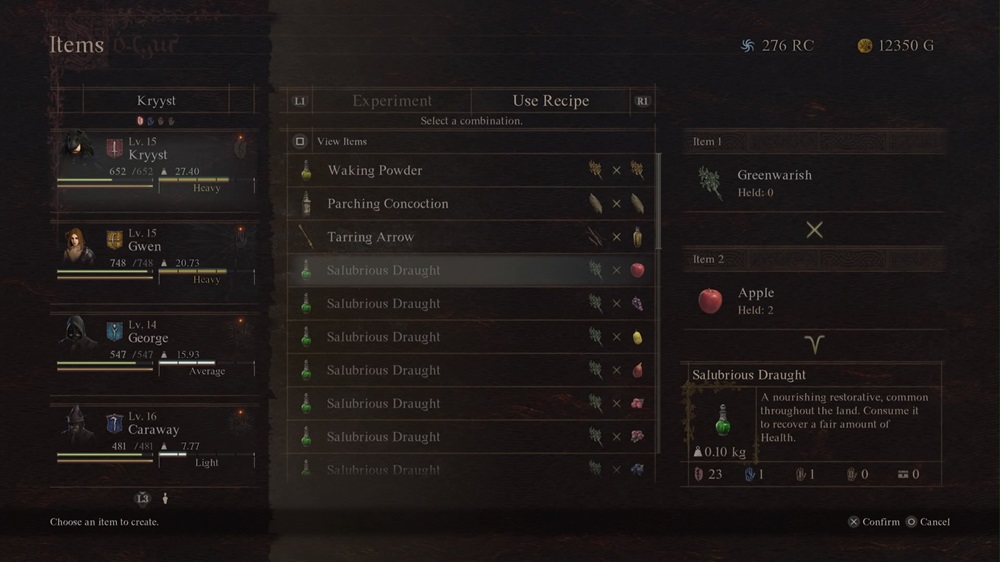 Dragon's Dogma 2 Salubrious Draught guide recipe