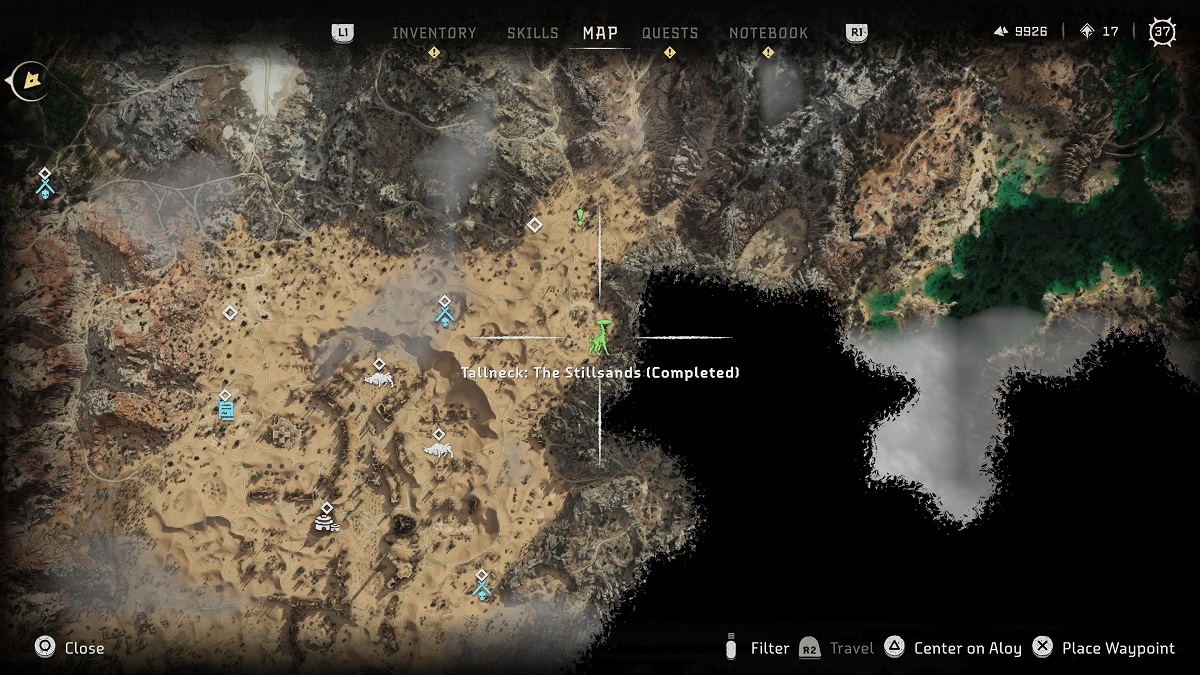 Horizon Forbidden West The Stillsands Tallneck Map