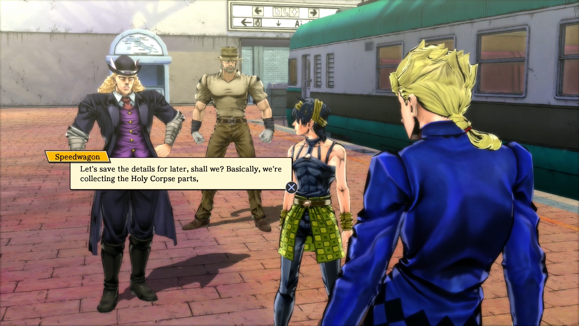 JoJo's Bizarre Adventure running on the PS Vita 