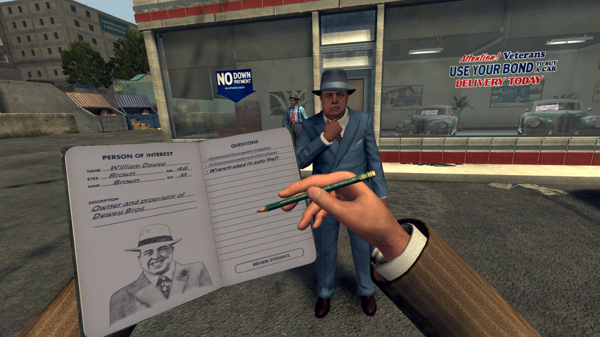 Perforatie aantal omvang L.A. Noire: The VR Case Files gameplay | GodisaGeek.com