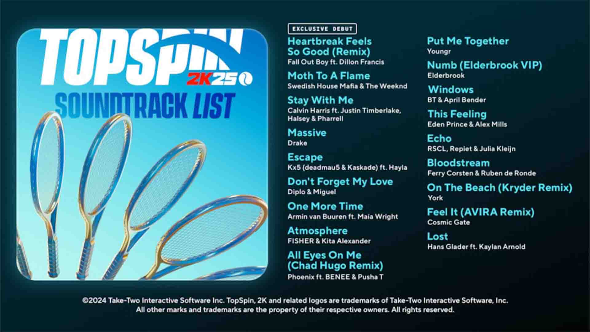 TopSpin 2K25 soundtrack