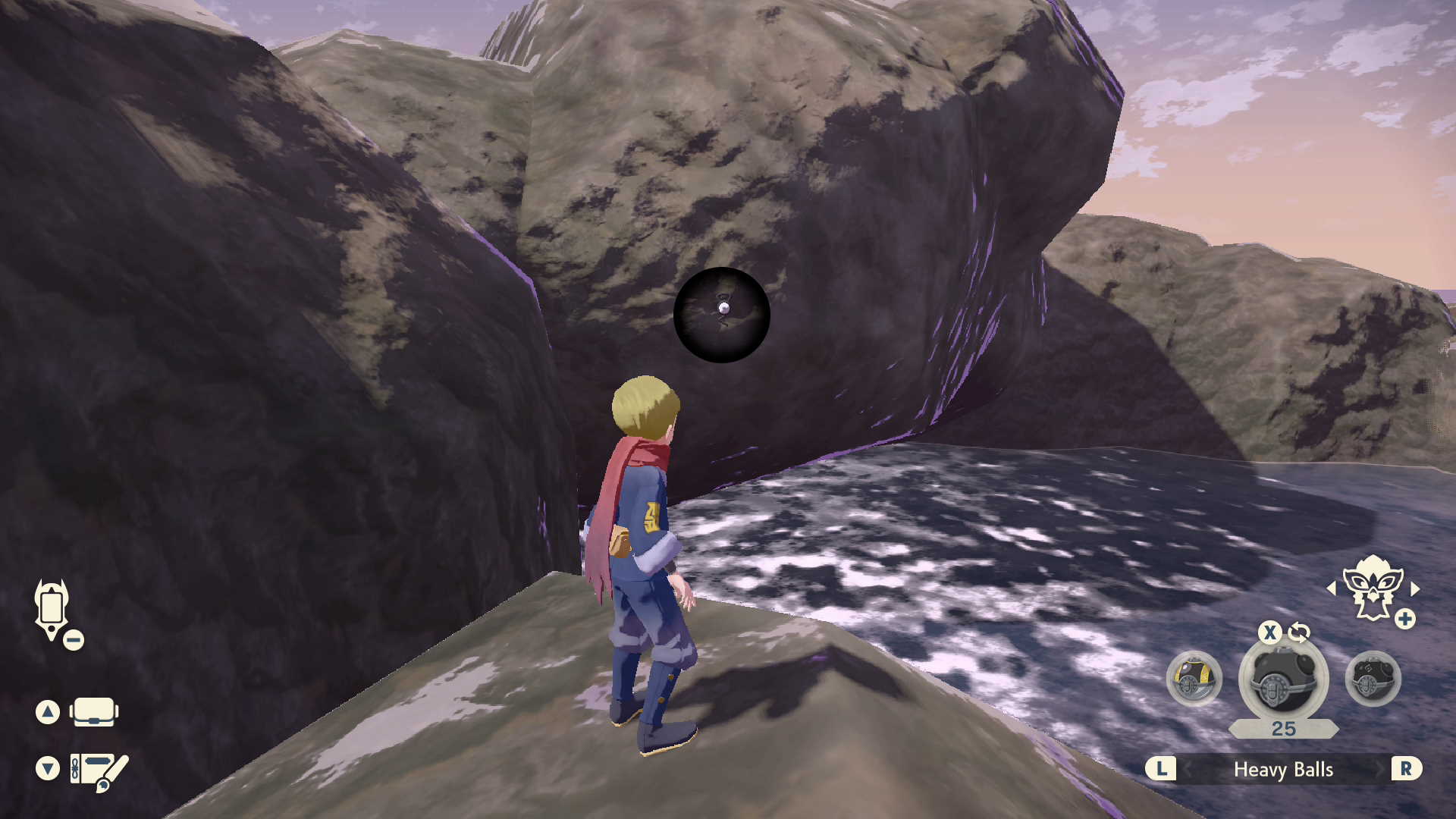 Atop a waterfall of obsidian