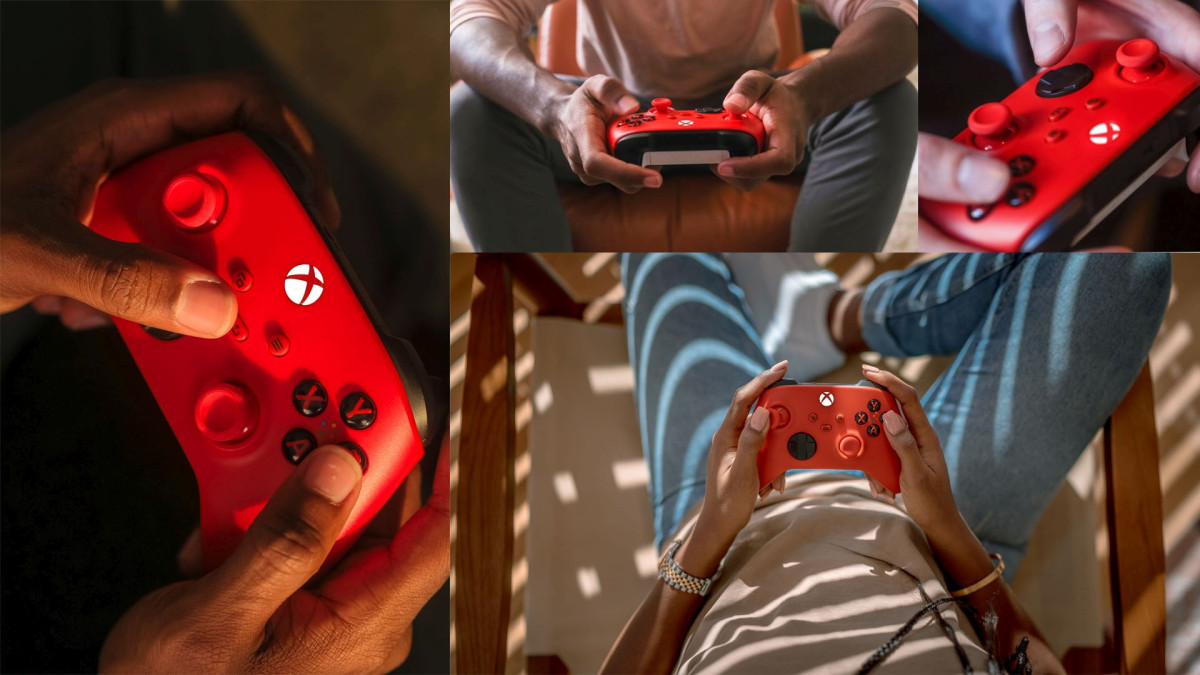 Xbox Series X|S Pulse Red Controller being held