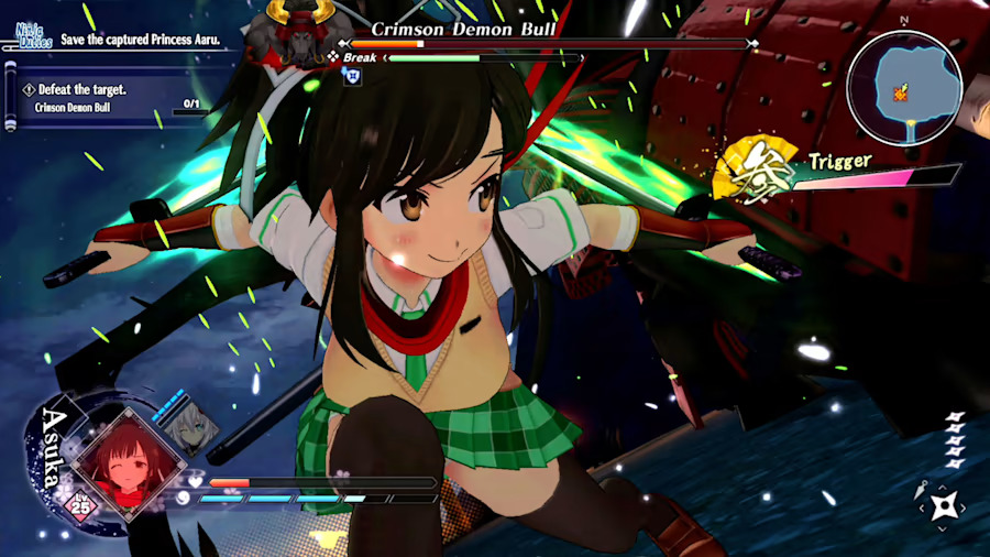 A screenshot of Neptunia x Senran Kagura: Ninja Wars