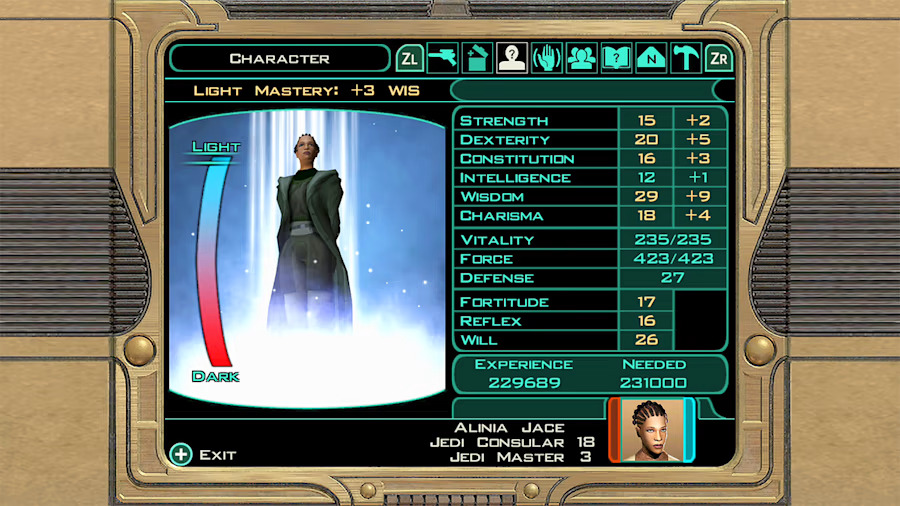 A screenshot of Knights of the Old Republic II