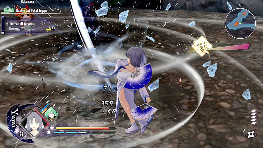 A screenshot of Neptunia x Senran Kagura: Ninja Wars
