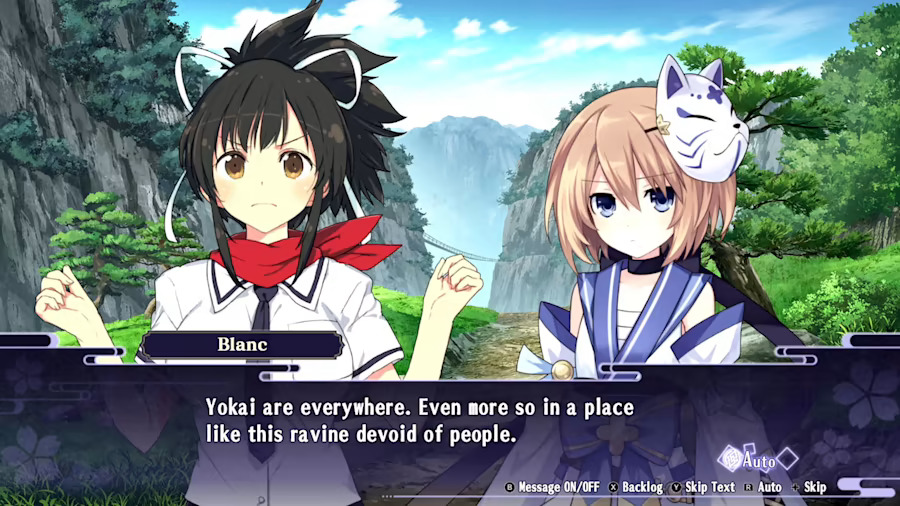 A screenshot of Neptunia x Senran Kagura: Ninja Wars