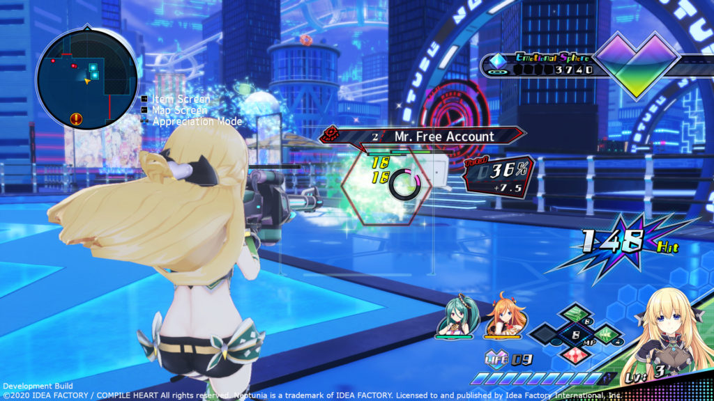 A screenshot of Neptunia Virtual Stars 