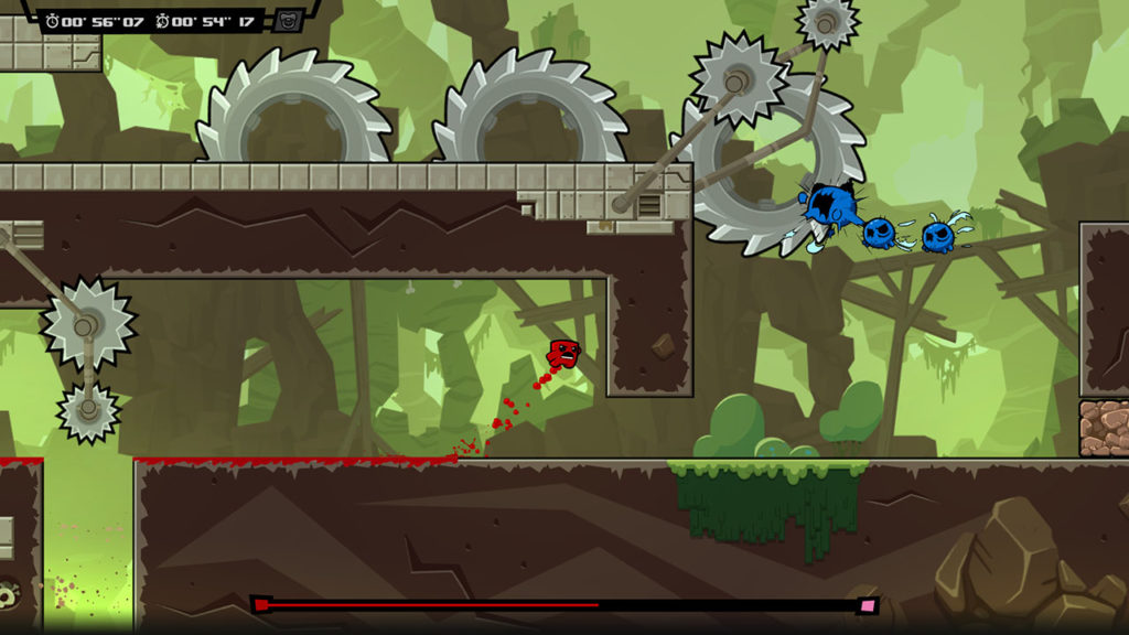 A screenshot of Super Meat Boy Forever 